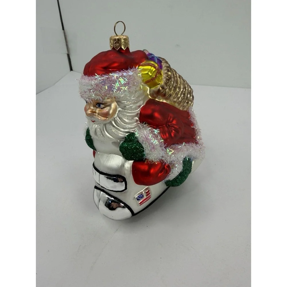 Christmas Ornament Santa Made Poland on  Rocket Ship 5.5